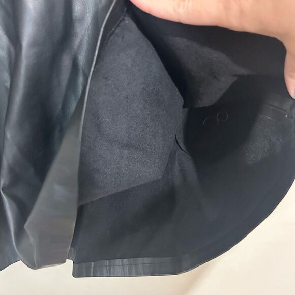 Zara Black Vegan Leather Pinafore Overall Dress SIZE SMALL - Picture 6 of 7